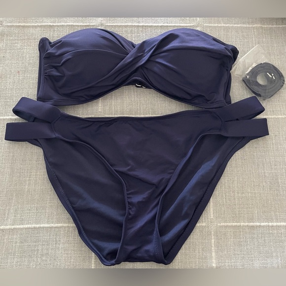 Kona Sol Navy Blue 2 Piece Bikini/Bathing Suit-Size Medium NWOT - Picture 2 of 5